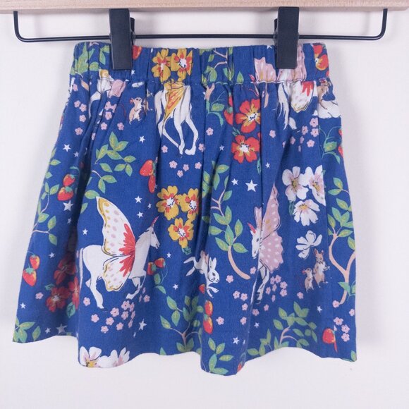 NEW Mini Boden Fantasy Unicorn Print Lined Flannel Skirt Blue Girls 2-3Y - Picture 3 of 7